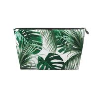 Foglia verde tropicale della giungla delle foglie di palma, Borsa da toilette Borsa per trucco Borsa per cosmetici Borsa da toilette da viaggio portatile