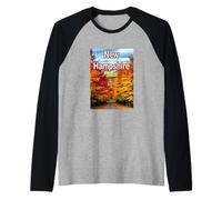 Fogliame Autunnale del New Hampshire NH Maglia con Maniche Raglan