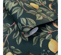 Fogliame Verde Blu Parati Uccelli Botanico Albero Multi Limone Percorso Holden