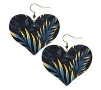Foglie al buio Stampe eleganti orecchini a forma di cuore leggeri accessori da donna perfetti per feste e San Valentino.