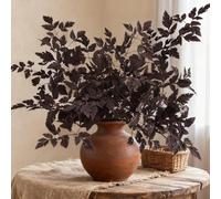 Foglie artificiali di cimicifuga ramosa viola prugna 6 steli per il Ringraziamento e l'autunno floreali (medio 60 cm)