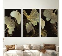 Foglie Astratto Immagine Tela Nero Braun Moderno Arte Stampa Abitare Deko XXL