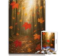 Foglie autunnali che cadono nella foresta, puzzle da 1000 pezzi per adolescenti, gioco di pensiero logico interattivo, ideale come regalo per occasioni memorabili, dimensioni 50x75cm