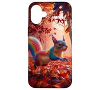 Foglie autunnali colore arcobaleno colore scoiattolo fogliame Custodia per iPhone 16 Plus