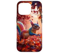 Foglie autunnali colore arcobaleno colore scoiattolo fogliame Custodia per iPhone 16 Pro