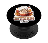 Foglie autunnali e cioccolato per favore autunno amante cacao caldo PopSockets PopGrip Adesivo