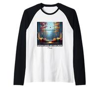Foglie Autunnali e Gocce di Pioggia per Favore Autunno Amante del Tempo piovoso Maglia con Maniche Raglan