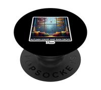 Foglie autunnali e gocce di pioggia per favore autunno amante del tempo piovoso PopSockets PopGrip Adesivo