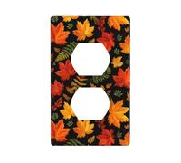 Foglie autunnali su una copertura nera per interruttore della luce decorativa 1 banda piastra da parete per cucina stanza bagno dimensioni 7 x 11,4 cm