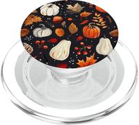 Foglie che cadono autunnali di zucca spezia raccolto felice PopSockets PopGrip per MagSafe
