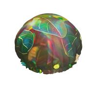 Foglie che emettono luce solare Cuffia da doccia riutilizzabile - cuffia da doccia a doppio strato impermeabile, elastica, ecologica per uso quotidiano