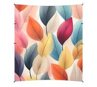 Foglie Colorate Che Si Ripetono Tenda da Spiaggia Facile da Montare,Parasole per Campeggio con Sacchi di Sabbia,Palette e Picchetti Ideale per Picnic