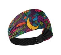 Foglie colorate Fiori Astratto antiscivolo Sudore Traspirante Fascia Donna Elastici per Capelli per Donne per Tennis Allenamenti Uso quotidiano Lavaggio viso