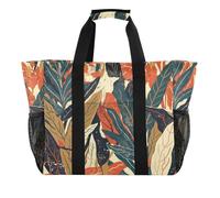 foglie colorate Modello di stampa arte Utility Bag Per Tronco Riutilizzabile Drogheria Shopping Bags Pieghevole Beach Bags Sandproof Tela Lavanderia Totes