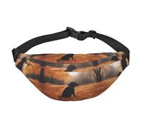 Foglie con cani Grande borsa a tracolla alla moda, borsa da viaggio casual per ragazzi, adatta per sport, corsa, ciclismo, viaggi, pesca