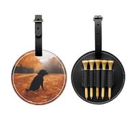 Foglie con i cani Borsa nera di stoccaggio del tee di golf, borsa multifunzionale di stoccaggio del tee di golf per gli uomini, materiale durevole