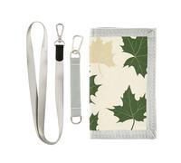 Foglie d'acero verde oliva e sabbia portafogli trifold per gli uomini per le donne cool colorato piega portafogli con cordino cartera para hombre, Foglie d'acero Verde Oliva e Sabbia, 1 size