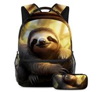 Foglie d'acero zucca fai una dichiarazione con questo set di 2 zaini alla moda per ragazzi ragazze adolescenti, Multicolore#07, B：29.4x20x40cm P：19x7.5x3.8cm, Zaini Daypack