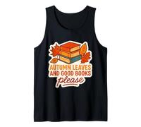 Foglie d'Autunno e buoni Libri per Favore Caduta Amante Bookworm Scherzo Canotta