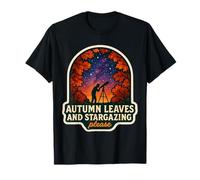 Foglie d'Autunno e osservazione delle Stelle per Favore Autunno Amante Astronomia Maglietta