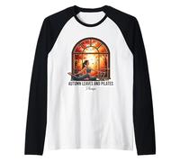 Foglie d'Autunno e Pilates Please Fall Lover Istruttore Citazione Maglia con Maniche Raglan