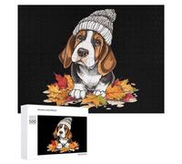 Foglie d'Autunno - Puzzle Basset Hound per adulti Famiglia Attività Giochi Home Decor Puzzle 500 PCS
