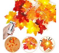 Foglie di Acero Luci, Decorazioni Autunnali Ghirlanda di Foglie, 6M/40 LED Stringa di Luce con 4 Ganci, USB Ricaricabile Ghirlanda di Foglie Luci per Decorazioni di Halloween, Ringraziamento, Natale