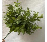 Foglie di erbe artificiali per la decorazione di casa e ufficio, foglie realistiche in plastica verde per composizioni floreali, ghirlande ed espositori di eventi, steli di piante finte realistiche