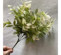 Foglie di erbe artificiali per la decorazione di casa e ufficio, foglie realistiche in plastica verde per composizioni floreali, ghirlande ed espositori di eventi, steli di piante finte realistiche