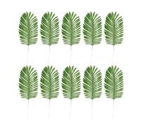Foglie di palma artificiali - Fronde tropicali finte PP 63x26x1 cm | Piante verdi simulate in stile giungla, decorazioni per feste composizioni floreali | Giardino domestico, hawaiano, interno ed est