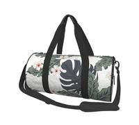 Foglie di palma grigie tropicali del frangipane, Borsone da viaggio di grande capacità Borsa rotonda Borsa da viaggio sportiva Borsa da viaggio Borsa da fitness