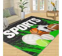 Foglie Di Piante, Tappeti, Tappeto Grande Con Foglie Di Palma Tropicali 3D Di Lusso, Tappeto Antiurto Ad Alta Densità Per Camera Da Letto E Soggiorno(Cartoon Sports,80 x 220 cm)