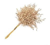 Foglie di pino natalizio artificiali per la creazione di ghirlande e decorazioni per la casa, include 10 pezzi in plastica e ferro per feste e matrimoni (dorato)