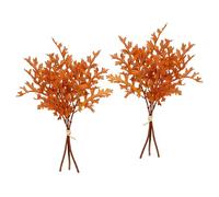 Foglie di quercia artificiale, 40 cm, set da 2 pezzi, foglie autunnali, rami artificiali, fiori artificiali, per mazzi, ghirlande, bouquet, decorazione autunnale, foglie autunnali, foglie di quercia