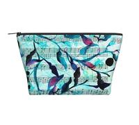 Foglie di rami di musica dell'acquerello, Borsa da toilette Borsa per trucco Borsa per cosmetici Borsa da toilette da viaggio portatile