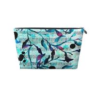 Foglie di rami di musica dell'acquerello, Borsa da toilette Borsa per trucco Borsa per cosmetici Borsa da toilette da viaggio portatile