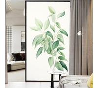 Foglie Marroni Pellicola vetrata vetrata Pellicola Botanica pianta Tropicale foglias Finestra di Privacy Non Adesiva Film Decorativo Film statico per Home Office, Stile b, 35,4 wx55.1 l (90