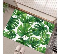 Foglie Monstera Zerbino Tappeto Asciugapassi Rettangolare Zerbino Antiscivolo Foglie Tropicali Per Ingresso, Interno Esterno Per Casa O Ufficio - Verde, 45 X 75 Cmmorbido, Lavabile In Lavatrice