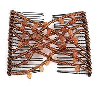 Foglie perline per capelli magia pettina clip doppio per capelli accessori per capelli accessori vintage strumento di acconciatura elastica durevole per tutti i tipi di capelli in (Caffè)