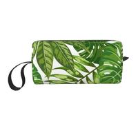 Foglie tropicali Fogliame di palma esotica Giungla Moda Pianta Natura Verde, Borsa per il trucco Borsa per cosmetici Borsa da toilette da viaggio portatile Borsa per trucco Organizer