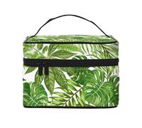 Foglie tropicali Fogliame di palma esotica Giungla Moda Pianta Natura Verde, Borsa per il trucco Borsa per cosmetici Borsa da viaggio portatile da viaggio Astuccio per matite