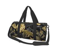 Foglie tropicali nere dorate, Borsone da viaggio di grande capacità Borsa rotonda Borsa da viaggio sportiva Borsa da viaggio Borsa da fitness