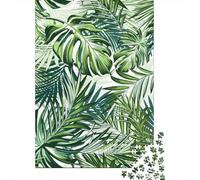 Foglie tropicali Puzzle 1000 Pezzi Stile illustrazione vettoriale Stampa Vibrante Per Nonni E Nipoti Interattivo Serate Tra Amici Salotto 52x38cm/1000pcs