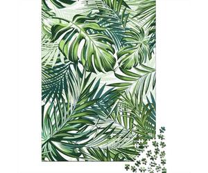 Foglie tropicali Puzzle 1000 Pezzi Stile illustrazione vettoriale Stampa Vibrante Per Nonni E Nipoti Interattivo Serate Tra Amici Salotto 52x38cm/1000pcs