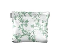 Foglie verde chiaro in pelle PU piccola moneta fantasia mini portamonete portamonete tasca per donna ragazza, Foglie Verde Chiaro, 4.33"(L) x 3.74"(W) x 0.39"(H), classico