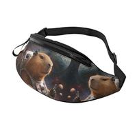 Foglie verdi Borsa a tracolla tropicale foglie di palma mani libere borsa pittura ad acquerello Fanny Pack consegna ragazzi 14X35CM, A31, Taglia unica