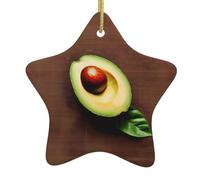Foglie verdi e frutti verdi albero di Natale in ceramica da appendere decorazioni natalizie ideali progetti artigianali per decorare e appendere