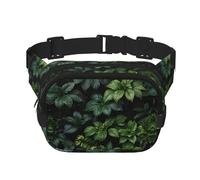 Foglie verdi e lussureggiante modello verde trendy alla moda marsupio unisex viaggio sport messenger bag