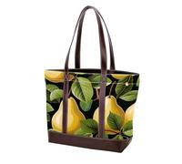 Foglie verdi e pere gialle - 1926 borse a tracolla per le donne grandi borse in pelle lavata morbida e borse resistenti, Multicolore 09, 33.8x12x31cm/13.3x4.7x12.2 in