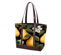 Foglie verdi e pere gialle - 1926 borse a tracolla per le donne grandi borse in pelle lavata morbida e borse resistenti, Multicolore 08, 33.8x12x31cm/13.3x4.7x12.2 in